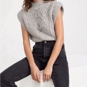 Veronica Beard Wool Cashmere Cable Knit Sweater Vest Size Medium